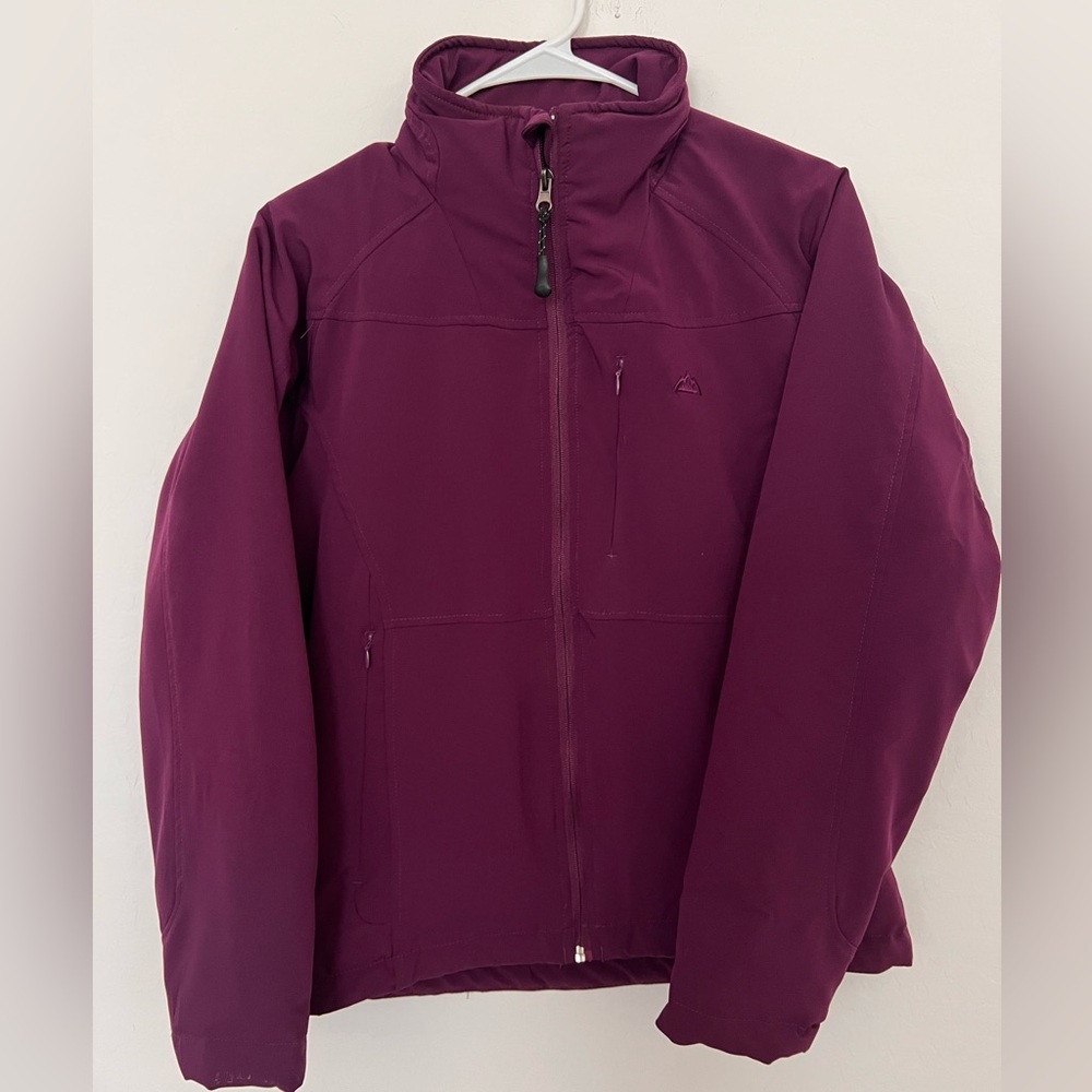 Snozu Womens Medium Softshell Jacket Purple Full Zip Outdoor Stretch Coat